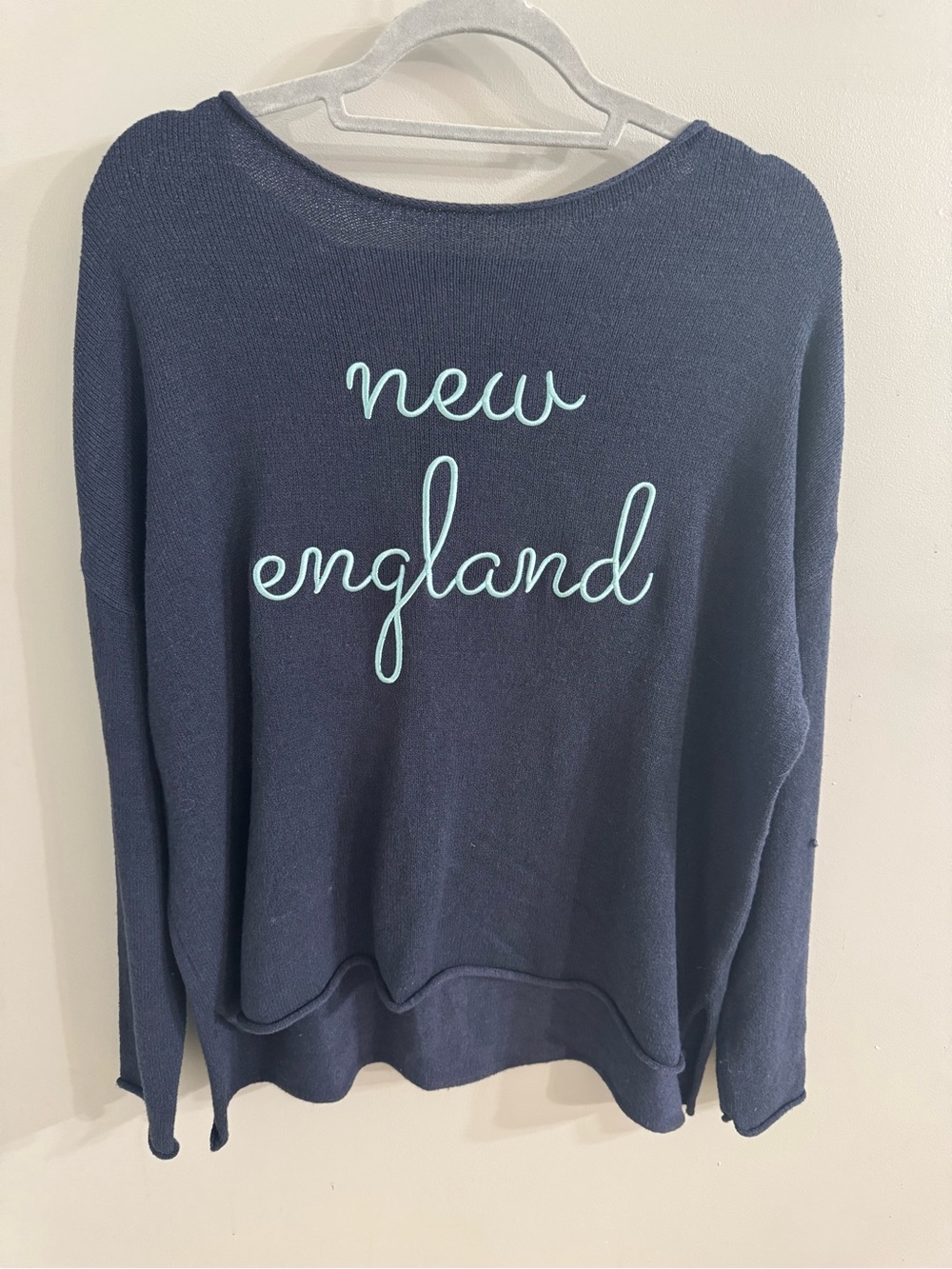 Navy 'New England' Crewneck Sweater